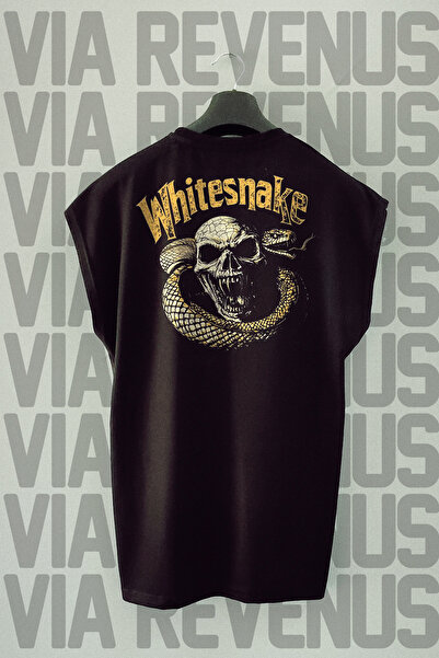 Vordevia Біла змія з принтом, 100% бавовна, без рукавів, спортивна футболка