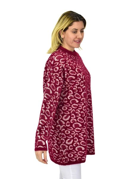 Nefise Pulover oversize cu model leopard de damă 140116   BGL-ST04081
