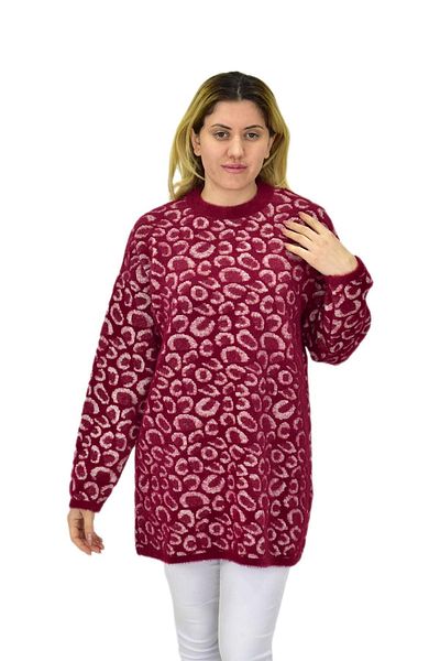 Nefise Pulover oversize cu model leopard de damă 140116   BGL-ST04081
