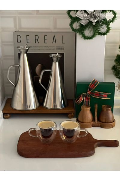MİMOZA PARK 2Pcs Mini Heart Double Walled Coffee Cup Coffee Cup
