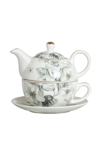 Lucky Art Harmonia New Bone China Natural Patterned Single Teapot & Cup Set