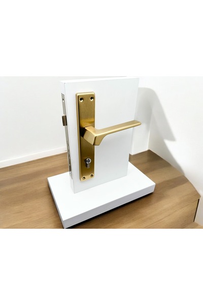 KOLDOOR Zey Özel Tasarım AL55 Mat Skoç Titanyum Kare Aynalı Yale Çelik Kapı Kolu 1 Takım