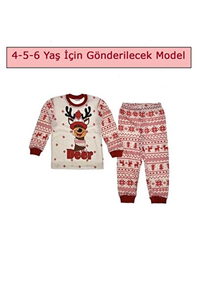 Bilge Trend Karácsonyi újévi etnikai mintás szarvas pizsama szett gyerekeknek – 1 2 3 4 5 6 7 8 9 éves BTGPT1