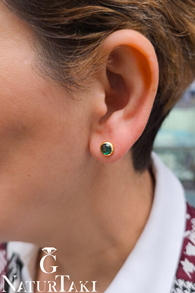 Naturtakı Yeşil Topaz Doğal Taşlı 24 Ayar Gerçek Altın Çıkmaz Kaplama Mücevhe...