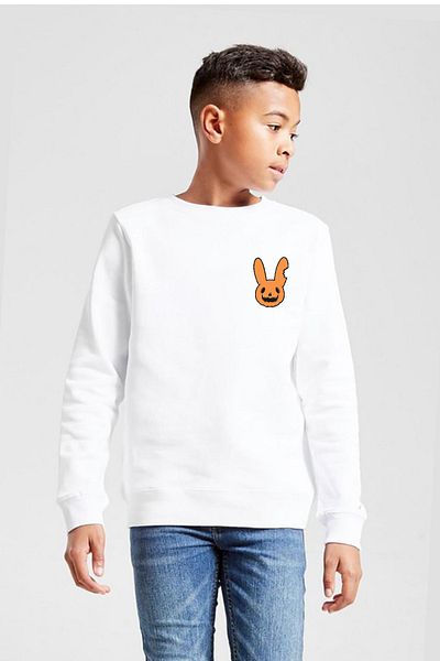 Tshirthane Φούτερ Bad Bunny Halloween White Παιδικό 2ip