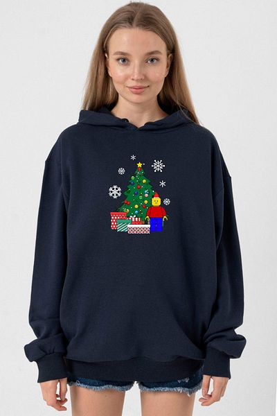 Tshirthane Lego Man Christmas Women's Hooded Navy Blue 3Ip Set