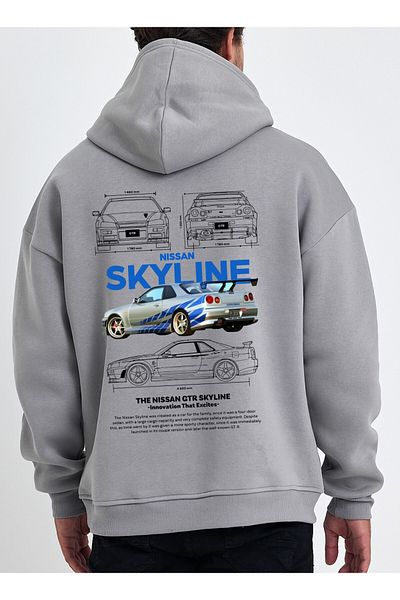 Uniquetex Φούτερ VEK Unisex Oversize - Car Printed NSSN