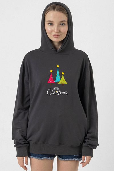 Tshirthane Smoked Women's Hoodie 2Ip - Merry Christmas