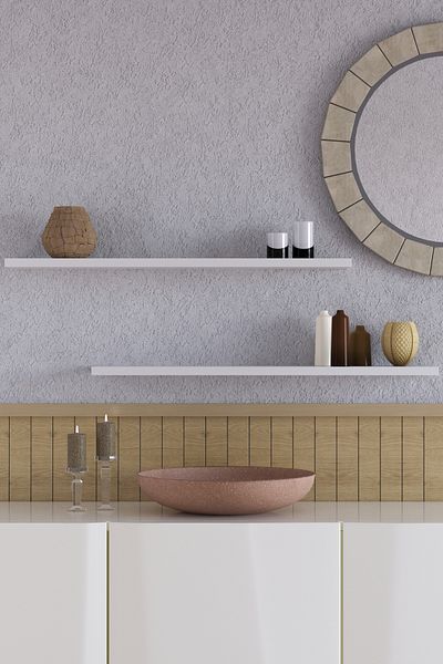 yankı-byeg 70 cm 2 Piece Matte White Mdf Flying Wall Shelf Hidden Connection Bookshelf