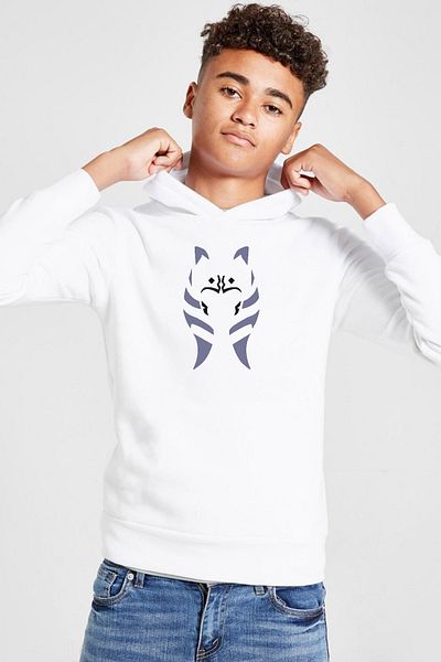 Tshirthane Hanorac cu glugă Ahsoka Tano Minimal White pentru copii