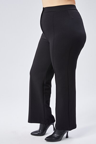 SYM High Waist Loose Leg Zipper Plus Size Women's Trousers