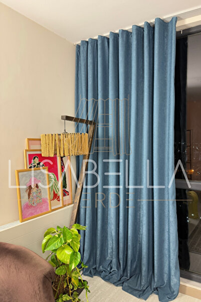 LisabellaHome Fon Perde - Lisabella Lüks Kadife Dokulu Seri