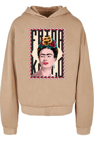 Merchcode Frida Kahlo - Frame One Acid Washed Oversized Hoody