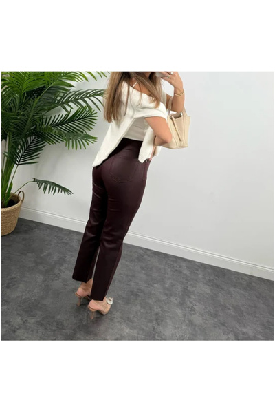 ALYA BUTİK BORDO MUMLU JEAN