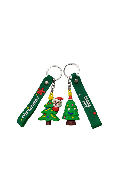 Srctech Yılbaşı Temalı Noel Ağacı ve Noel Baba Anahtarlık ve Çanta Aksesuarı Süsü