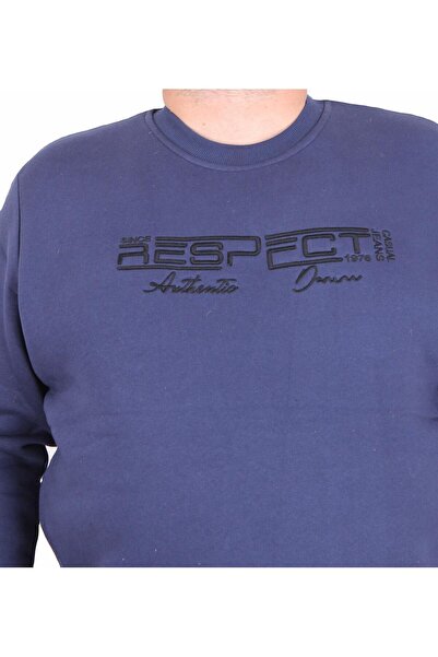 MocGrande Світшот для чоловіків великих розмірів - 3 кишені, комір-стійка, INDIGO 24205