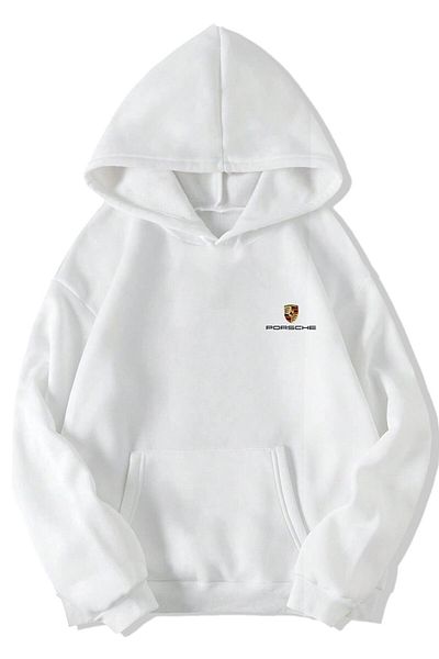 New Shine Porsche 911 GT3 RS Unisex Oversize Hoodie - Λευκό