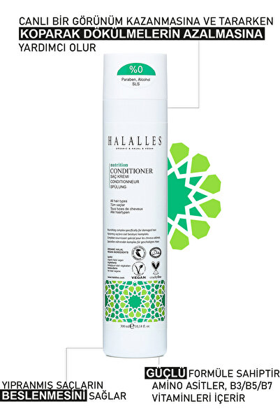 Halalles Saç Dökülmesine Karşı Şampuan Işlemli Normal Saçlar – Sülfatsız & Vegan Formül 2 X 300 ml