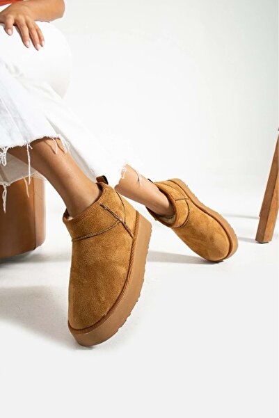 Kids Club Shoes Hugg Kalın Taban İçi Yünlü Bilekte Kısa Kadın Bot TABA