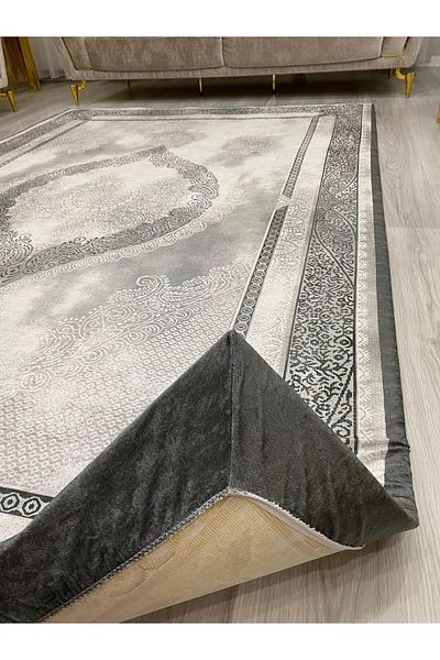 LİMAY Carpet Cover - Sponge Free - Elastic - Washable - Decorative - Velvet Fabric