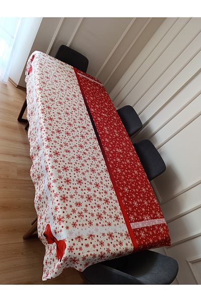 Home New Year's Patterned Laceless Stain-Proof Tablecloth 160X220 cm