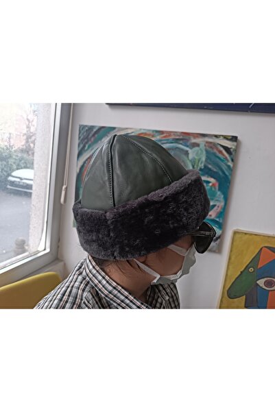 hoaryage Hakiki Deri Içi Kürklü Börk Ormancı Şapka