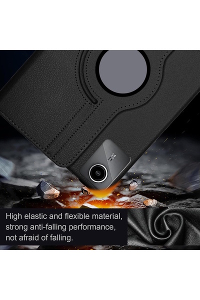 m.tk moveteck Lenovo Tab M11 TB-330FU 11" inç Tablet Kılıf 360 Döner Standlı Kapaklı +Ekran Koruyucu Cam+Kalem Set