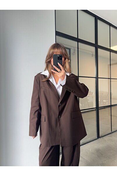 Genel Markalar OVERSİZE KAHVERENGİ BLAZER CEKET
