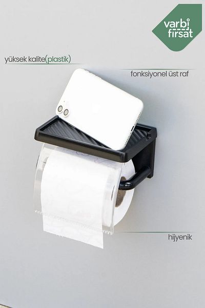 Varbifırsat Plastic Hanging Toilet Paper - Adhesive and Napkin Holder Organizer