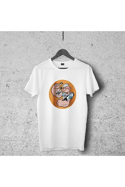 Pisa Art Popeye Design Tshirt 012, Unisex Premium, No Cracking Fading Striped Heroes
