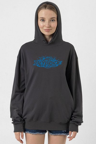 Tshirthane Smoked Women's Beyblade Logo Hoodie 2Ip