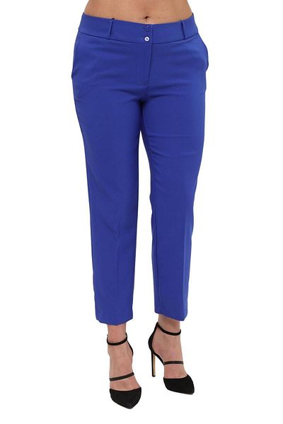 Hanezza Women's Plus Size Sax Ankle Length High Waist 42-56 Lycra Trousers