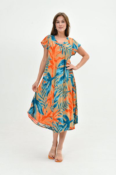 Butik Rochie Picasso din viscoză de vară multicoloră pentru femei – ușoară, confortabilă, ocazională șic