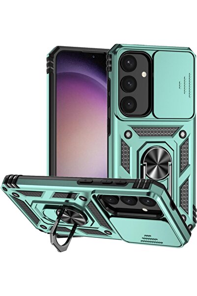 Rivor Samsung Galaxy A16 Kılıf Kamera Sürgülü Standlı Yüzüklü Darbe Emici Zır...