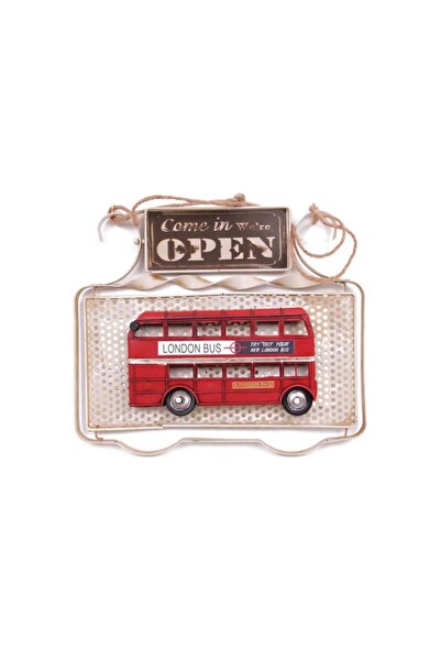 StoreYVZ علامة باب معدنية مزخرفة حافلة مدينة لندن مزينة هدية عتيقة
