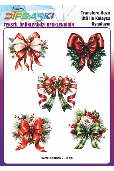 F17 Ajans Kurdela 5 Adet Ütü ile Yapışan Tişört Tekstil Transfer Dtf Baskı