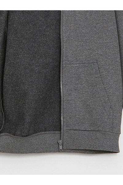 LC Waikiki Lcw Hooded Basic Long Sleeve Boys Zip Sweatshirt Fast Fashion