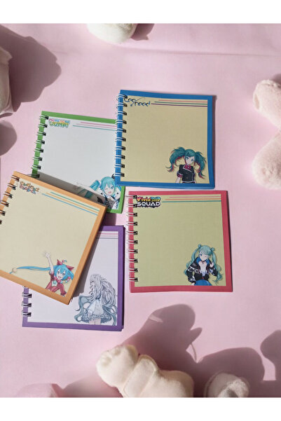 nihonwosekai 5pcs hatsune miku colorful pjsekai project sekai 8x8cm mini anime spiral notepad