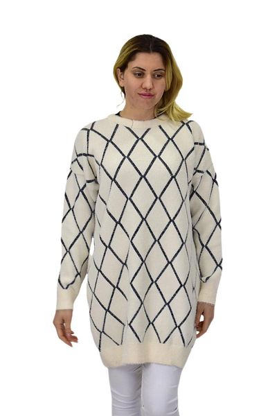 BAGLAN Women's Diamond Pattern Sweater 5060 Bgl-St04070