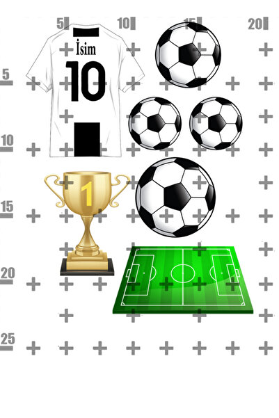 Lyroni Yenilebilir Şeker Kağıt Futol Temalı Kişiye Özel Pasta Süsleme