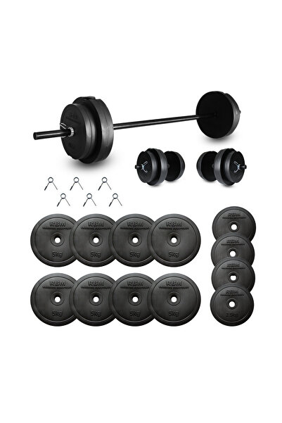 rbmsport 55 Kg 150 Cm Uzun Bar Dambıl Seti, Halter Seti Ve Fitness Ağırlık Seti Dambıl & Ağırlık Plakası