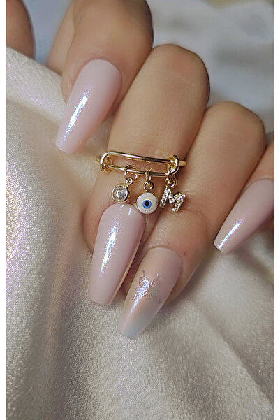 WONDER TOUCH Charm nazar yüzüğü,Zirkon taşlı M harfi yüzük,charm yüzük,ayarlanabilir yüzük,tek taş yüzük