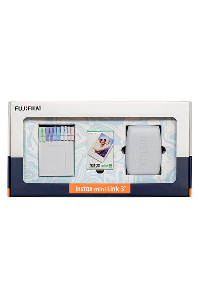 Fujifilm Instax Mini Link 3 Beyaz Akıllı Telefon Yazıcısı Bundle Box