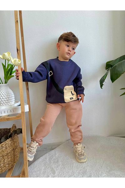 Yalçınoğlu Boys' 3 Thread Squishy Warm Raised Cotton Suit I Boys' Suitable for Nursery and School