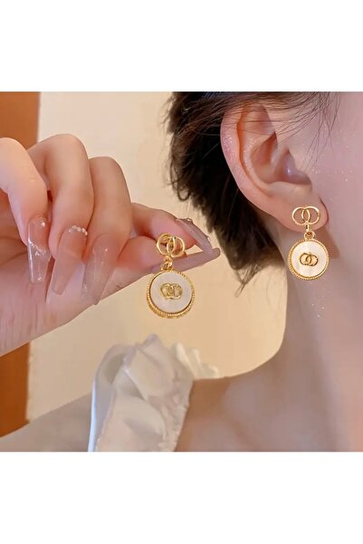 Accessories Moon Home Collection Altın Sarısı Detaylı Vintage Halka Sallantıl...