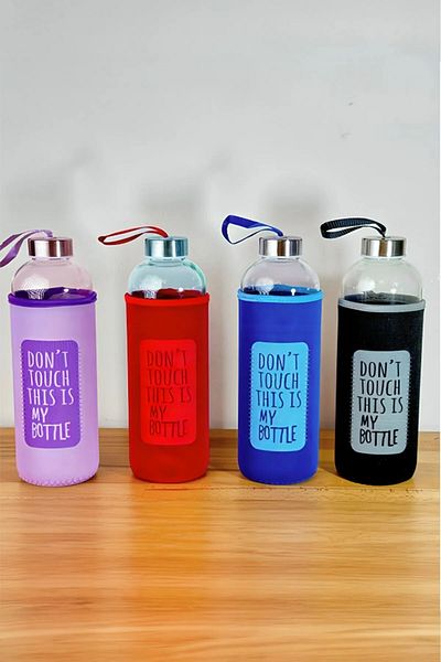 Mutfak Köşesi Healthy Glass Water Bottle 1000 Ml Water Bottle, 1lt Sports Water Bottle with Case