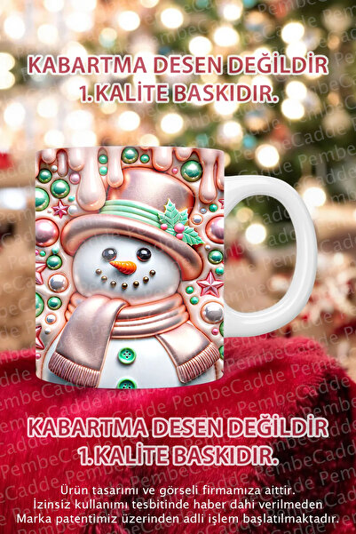 PembeCadde Porselen Kardan Adam Yeni Yıl Yılbaşı Noel ( Kabartma Değildir ) K...