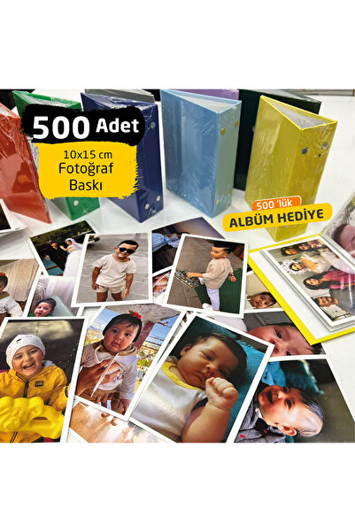 Genel Markalar 500 Adet Fotoğraf Baskısı (10X15CM) 5 Adet Albüm