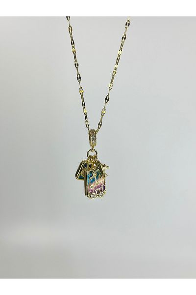 Store 316L Travel Gold Color Steel Necklace