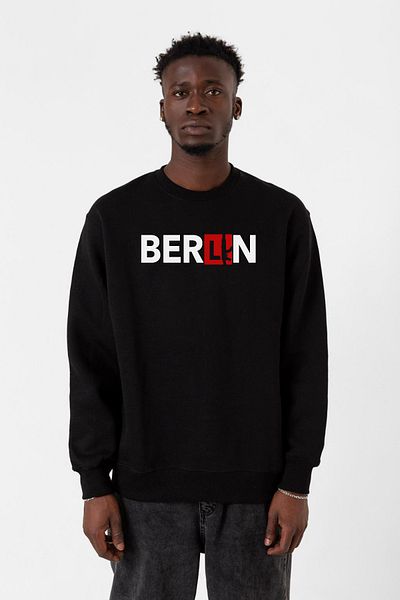Tshirthane Мъжки суитшърт La Casa De Papel Berlin, бяло-черен, 2ip